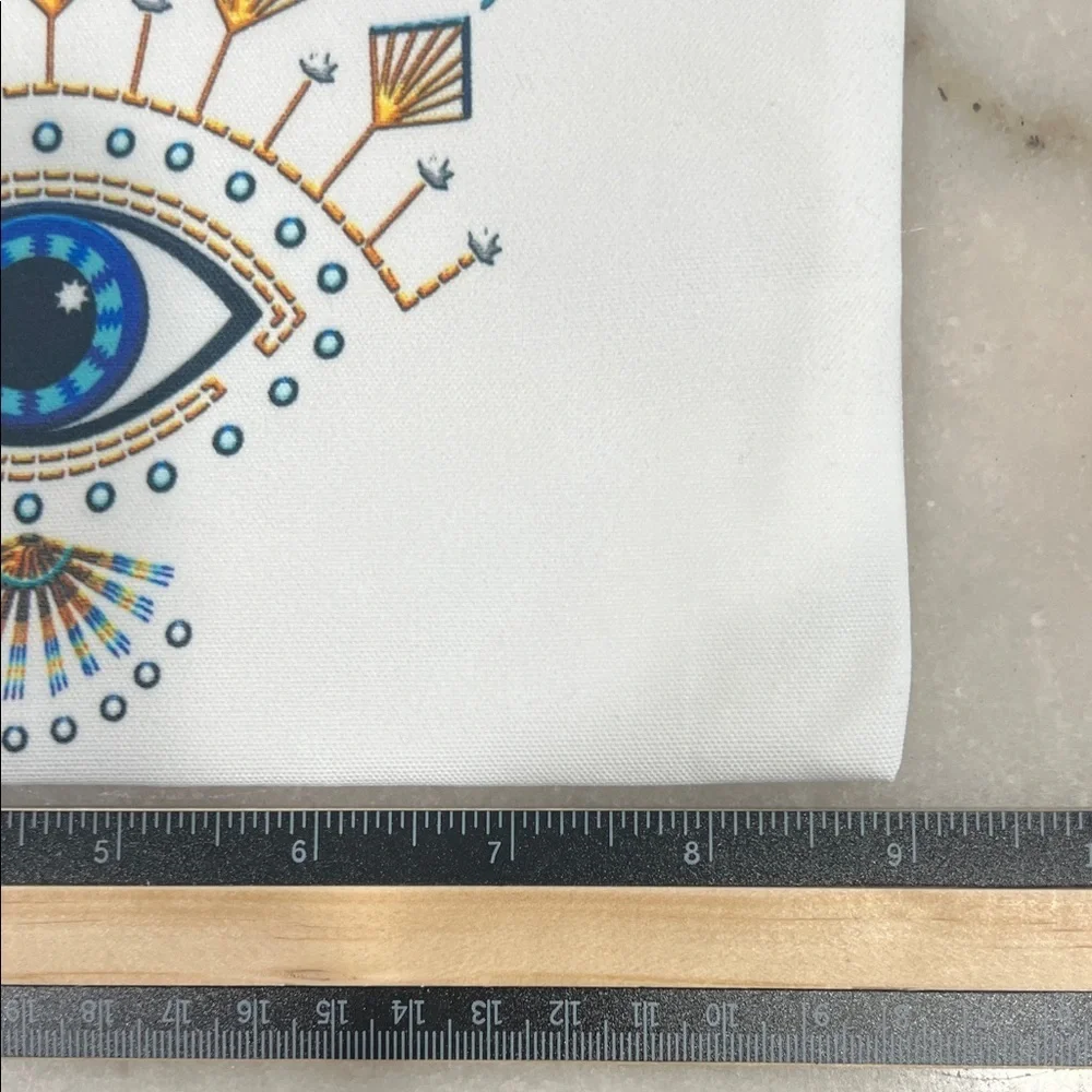 Egyptian Eye Screen Print Lined Cosmetic Bag